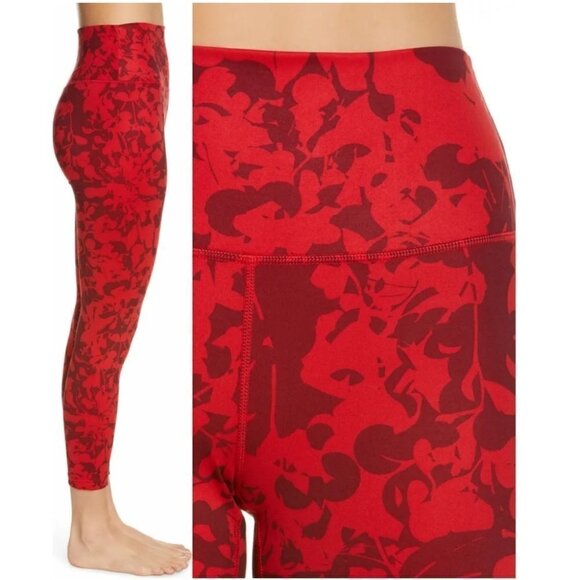 New Zella | Studio Lite Flex High Waist 7/8 Leggings Burgundy Camo - Picture 2 of 7